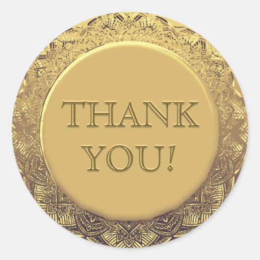 カスタマイズ可能なThank You金ゴールドシール ラウンドシール (正面)