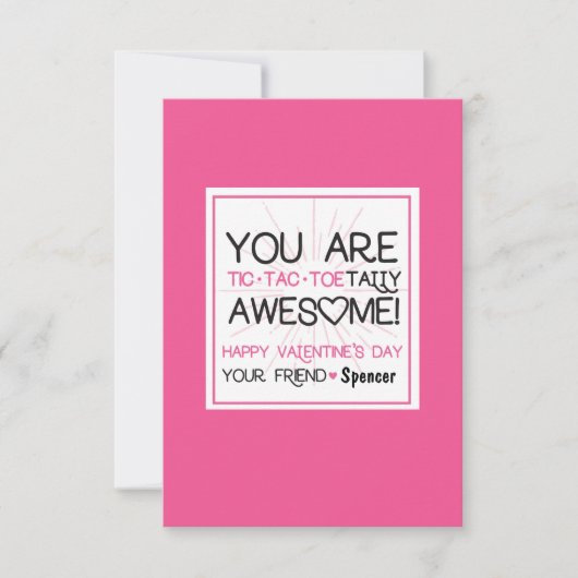カスタマイズ可能なTic Tac Toeバレンタイン 招待状 (正面)