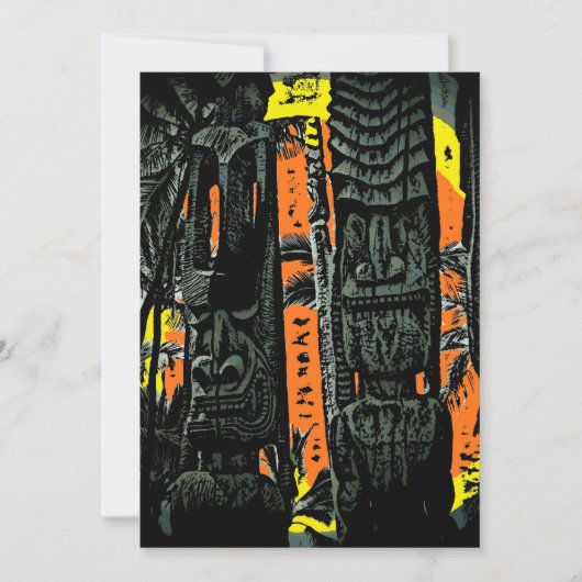 カスタマイズ可能なtikiの彫像の日の出の招待状 招待状 (正面)