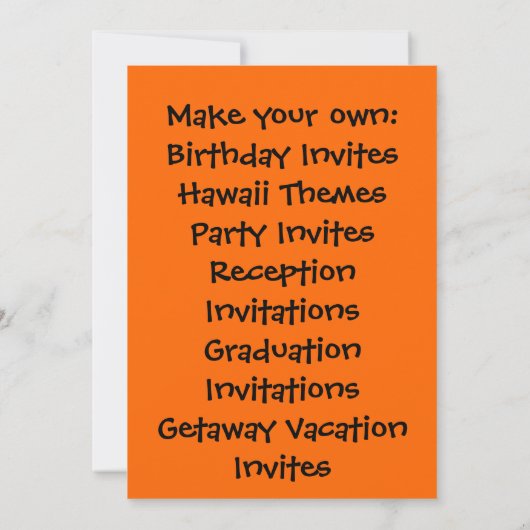 カスタマイズ可能なtikiの彫像の日の出の招待状 招待状 (裏面)