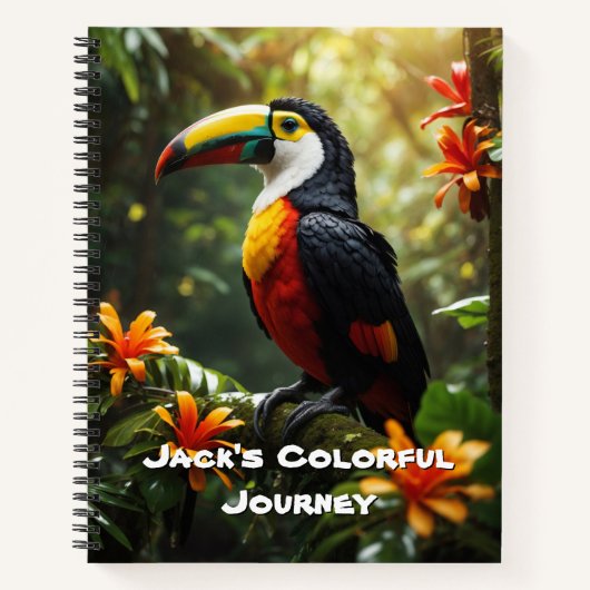 カスタマイズ可能なToutcanノートブック:トロピカルエスケープ ノートブック (正面)