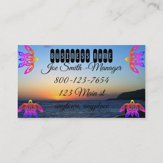 カスタマイズ可能なTurtle岩石字形 名刺 (裏面)