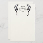 カスタマイズ可能なTuxedo猫の文房具 便箋 (正面/裏面)