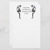 カスタマイズ可能なTuxedo猫の文房具 便箋 (正面/裏面)