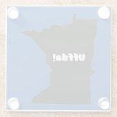 カスタマイズ可能なUffdaミネソタガラスコースター ガラスコースター (裏面)