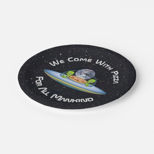 カスタマイズ可能なUFOピザ配信 ペーパープレート (アングル)