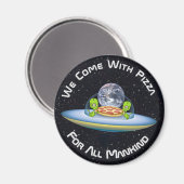 カスタマイズ可能なUFOピザ配信 マグネット (正面/裏面)