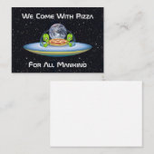 カスタマイズ可能なUFOピザ配信 名刺 (正面/裏面)