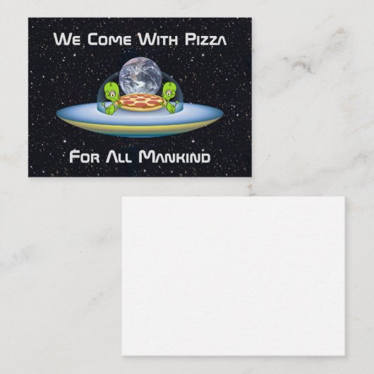 カスタマイズ可能なUFOピザ配信 名刺 (正面/裏面)