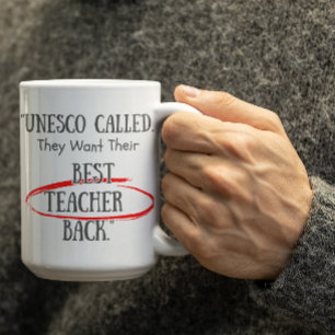 カスタマイズ可能なUNESCOベスト教師募集 コーヒーマグカップ