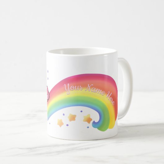 カスタマイズ可能なUnicornとRainbow Mug コーヒーマグカップ (正面右)