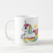 カスタマイズ可能なUnicornとRainbow Mug コーヒーマグカップ (左)