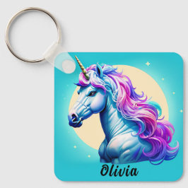カスタマイズ可能なUnicorn Moonlight：星の中であなたの名前 キーホルダー