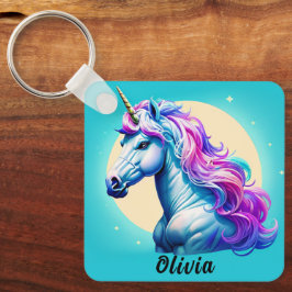 カスタマイズ可能なUnicorn Moonlight:星の中であなたの名前 キーホルダー