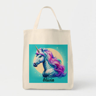 カスタマイズ可能なUnicorn Moonlight：星の中であなたの名前 トートバッグ