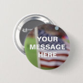 カスタマイズ可能なUSフラグの背景テンプレート 缶バッジ (正面&裏面)