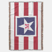 カスタマイズ可能なUSA国旗のモノグラム スローブランケット (正面縦)