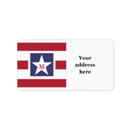カスタマイズ可能なUSA国旗のモノグラム ラベル