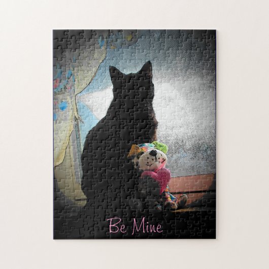 カスタマイズ可能なValenpuzzle子猫とPlush ジグソーパズル (縦)