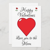 カスタマイズ可能なValentinesデイカードハートムーン シーズンカード (正面/裏面)