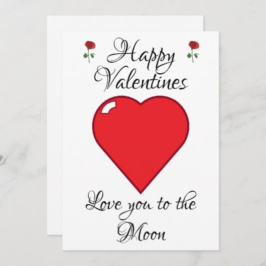 カスタマイズ可能なValentinesデイカードハートムーン シーズンカード (正面/裏面)