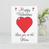 カスタマイズ可能なValentinesデイカードハートムーン シーズンカード (スタンド正面)