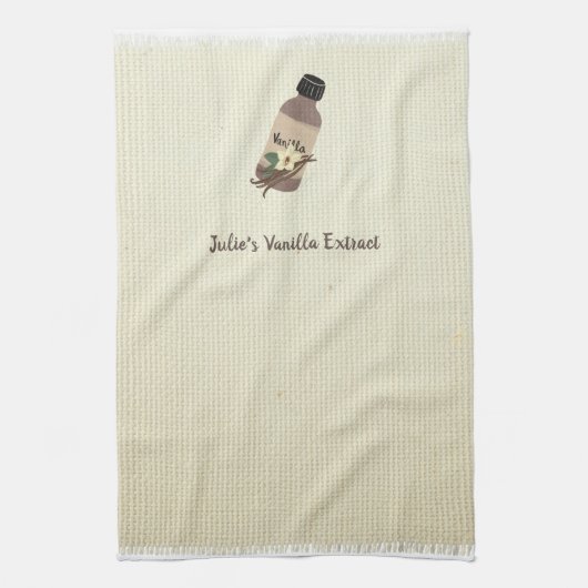 カスタマイズ可能なVanilla抽出メーカー キッチンタオル (縦)