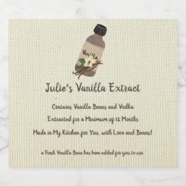 カスタマイズ可能なVanilla Extract Makerラベル スパークリングワインラベル