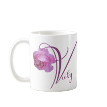 カスタマイズ可能なVicky名かわいらしピンクローズフローラ