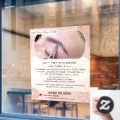 カスタマイズ可能なWhy Eyebrow Laminating Studio サービス ウィンドウサイン (カフェ窓)