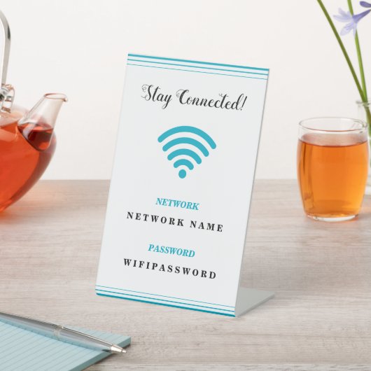 カスタマイズ可能なWifiパスワードとネットワーク名 台座サイン (インサイチュ)
