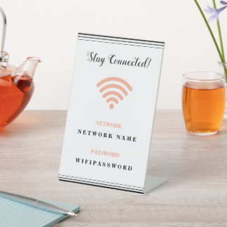 カスタマイズ可能なWifiパスワードとネットワーク名 台座サイン