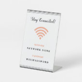 カスタマイズ可能なWifiパスワードとネットワーク名 台座サイン (正面)