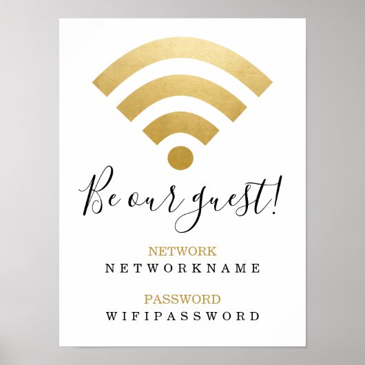 カスタマイズ可能なWifiパスワードとネットワーク ポスター (正面)