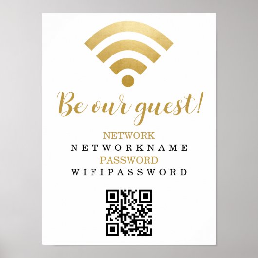 カスタマイズ可能なWifiパスワードとネットワーク ポスター (正面)