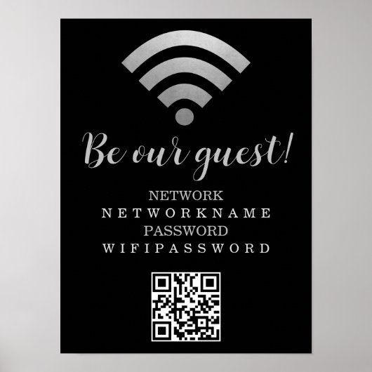 カスタマイズ可能なWifiパスワードとネットワーク ポスター (正面)