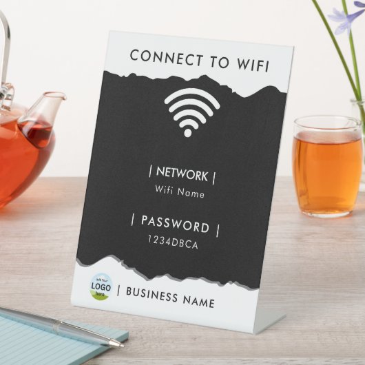 カスタマイズ可能なWiFiパスワード表示 台座サイン (インサイチュ)
