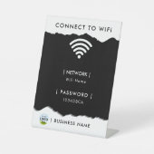 カスタマイズ可能なWiFiパスワード表示 台座サイン (正面)