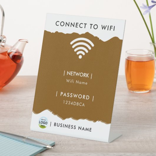 カスタマイズ可能なWiFiパスワード表示 台座サイン (インサイチュ)