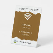カスタマイズ可能なWiFiパスワード表示 台座サイン (正面)