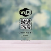 カスタマイズ可能なWiFi QRコード アクリルサイン (ニュートラル)