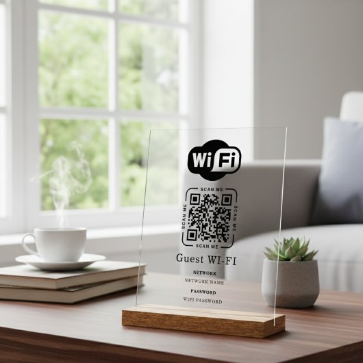 カスタマイズ可能なWiFi QRコード アクリルサイン