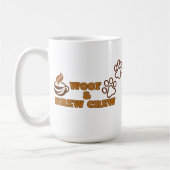 カスタマイズ可能なWoof and Brew Crew コーヒーマグカップ (左)