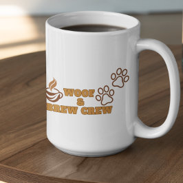 カスタマイズ可能なWoof and Brew Crew コーヒーマグカップ