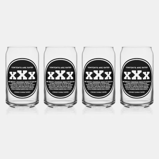 カスタマイズ可能なXXX缶グラス ガラス缶 (正面)