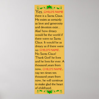 カスタマイズ可能なYesサンタクロースのポスターが！ ポスター