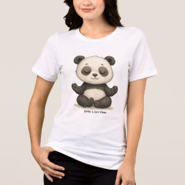 カスタマイズ可能なZen Vibes赤ちゃんパンダレディース トライブレンドＴシャツ