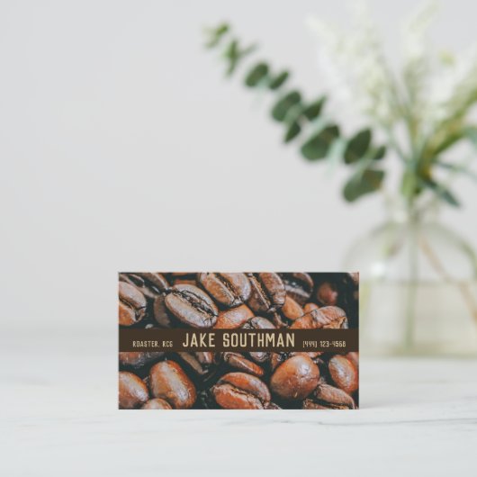 カスタマイズ可能の一面のコーヒー豆 名刺 (スタンド正面)