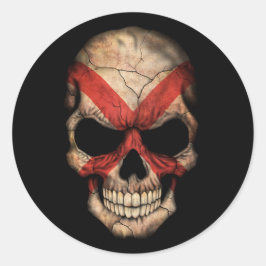 カスタマイズ可能アラバマ国旗のスカル ラウンドシール