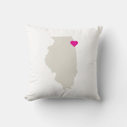 カスタマイズ可能イリノイ州ラブリバーシブルピロー クッション (正面)